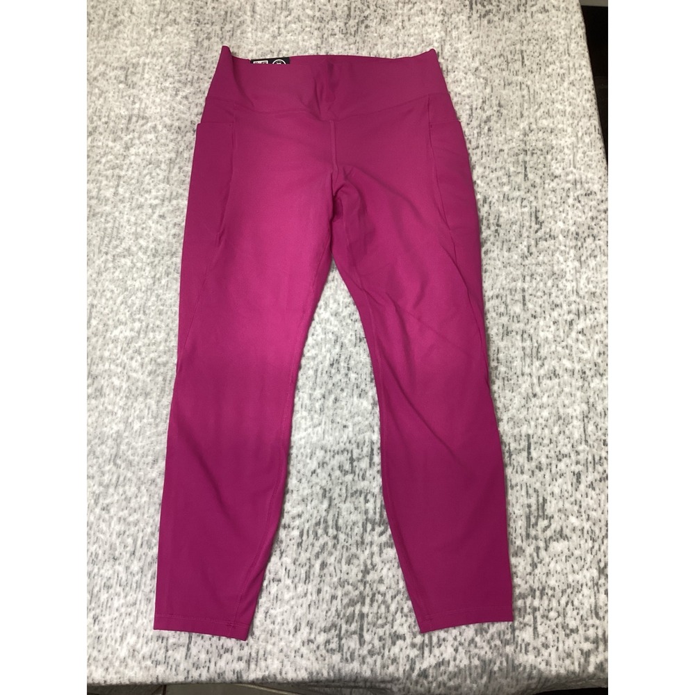 Members Mark Womens High Rise Ankle Legging Magenta Pink XL NWT 25 Inseam Pocket